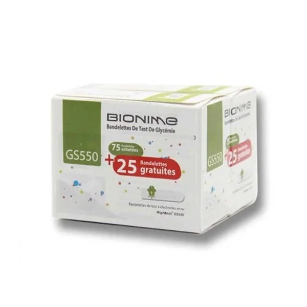 Bionime Bandelettes BT75 + 25 Gratuit