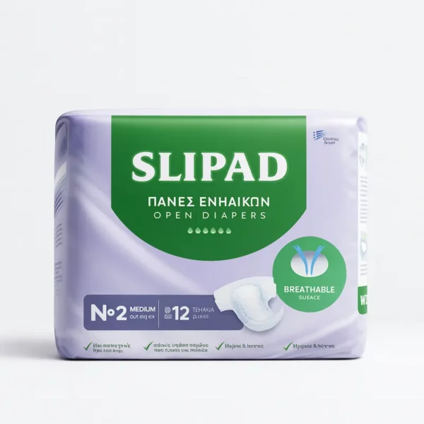 SLIPAD DIAPERS MEDIUM – 12 PCS